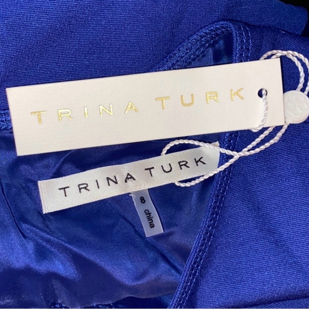 Trina Turk Blue Backless Sexy Dress
